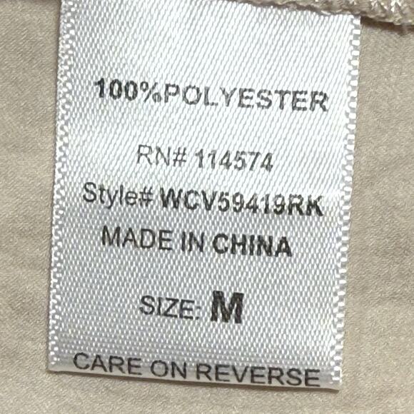 Ro&De Lagenlook Tunic Top Sz M Hi Low Pockets Beige Raglan Short Sleeve Slouchy - Picture 7 of 8